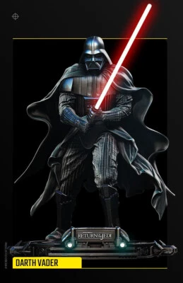 Darth Vader 3D Printed Figure, Star Wars Sith Lord Collectible Statue, Unpainted - Image 1 of 4