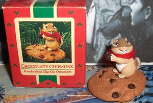 CHOCOLATE CHIPMUNK 1987,IM A TRUE CHOCOLATE LOVER - A CLIP ON HALLMARK ORNAMENT - Bild 1 von 8