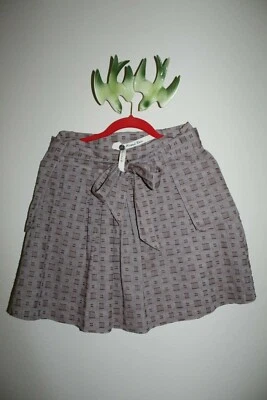 Saia Anthropologie de malha plissada pomba, com cinto tamanho pequeno - Imagem 1 de 4