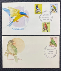 2 x APO 1980 Australian Birds FDC Cootamundra & Wagga NSW FDI Postmarks - Picture 1 of 2