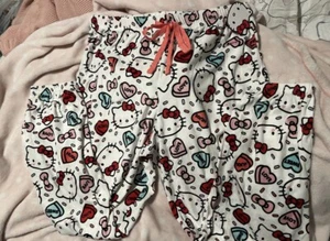 NWT Hello Kitty Conversation Heart Valentines Pajama Pants Lounge Women’s Large - Picture 1 of 5