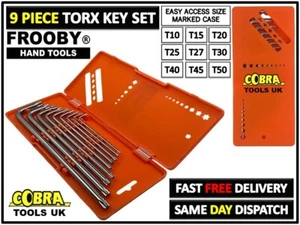 9PC Offset Extra Long Reach Tamperproof Hollow End Torx Torque Star Key Set 2382 - Picture 1 of 8