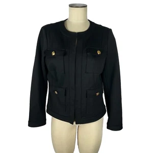 White House Black Market Luxe Fit Women's Jacket Black Blazer Jacket Size 12 - Picture 1 of 7