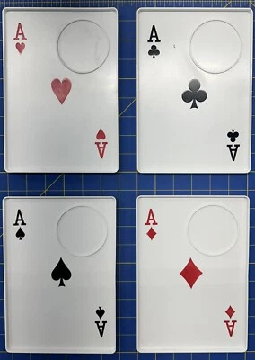 Juego de 4 platos de aperitivo de tarjetas de juego Ace 2004 de plástico 6” X 8-1/2” Foto 1 de 4
