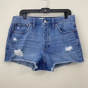 Madewell Shorts Womens Size 29 Relaxed Denim Distressed Button Fly - Picture 1 of 10