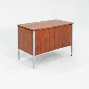 C. 1960s Oak and Chrome Two Door Cabinet / Credenza attributed to Lehigh Leopold - Picture 1 of 12