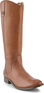 NEU FRYE Marissa Medallion Innen Reißverschluss hoher Stiefel 7,5 Leder cognac Moto Western - Bild 1 von 10