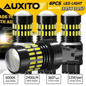AUXITO 3157 4114 4157 LED DRL Daytime Running Light Bulb White 4800LM 4PCS - Picture 1 of 10