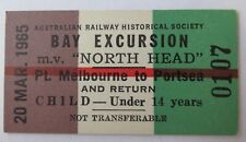 1965 MV NORTH HEAD Port Melbourne - Portsea Edmondson Child Return Ticket