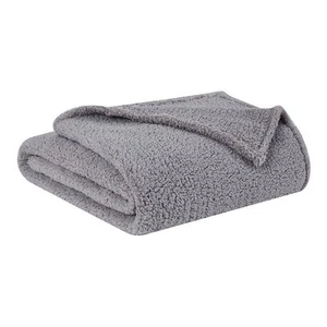 Brooklyn Loom Marshmallow Sherpa Bed Blanket Full/Queen Gray - Picture 1 of 5