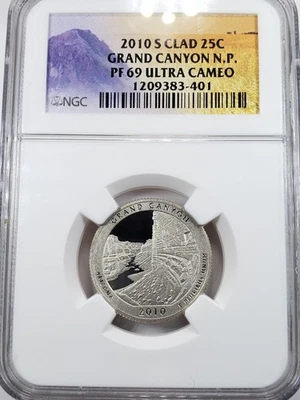 2010 S Silver Proof 25c Grand Canyon NGC PF69 UC - Image 1 of 4