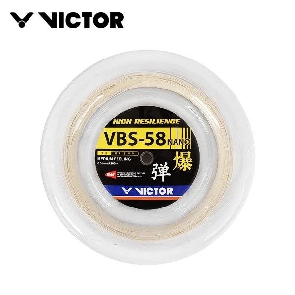 Cuerda de raqueta Victor VBS-58 nano bádminton cuerda 0,58 mm 200 m blanca nueva con etiquetas Foto 1 de 1