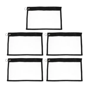 5pcs Clear Pvc Zipper Pencil Case Small Transparent Bag for Document Storage - Picture 1 of 20