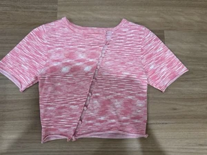 GLASSONS Pink Glassons button up crop top #croptop Size S: - Picture 1 of 7