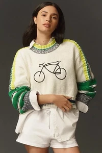 Suéter Anthropologie Daily Practice Le Tour Bicicleta Cuello Redondo (Talla S) - Nuevo con Etiquetas - Imagen 1 de 8