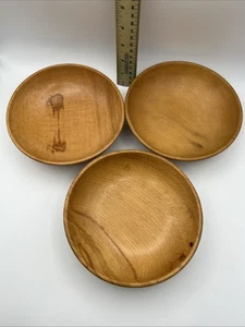 Vintage dickes Holz 6" Salatschüsseln 3 Stück Set Japan - Bild 1 von 15