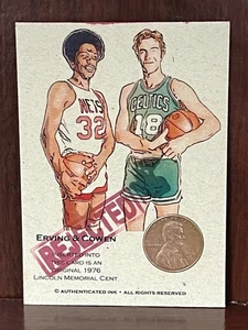 Julius Erving & Dave Cowens Authenticated Ink REJECTED 1976 Lincoln Memorial CNT - Picture 1 of 7