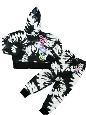 Conjunto de sudadera con capucha y joggers de lana Justice Girls Everyday Faves - negro salpicaduras - XS (5/6) Foto 1 de 4