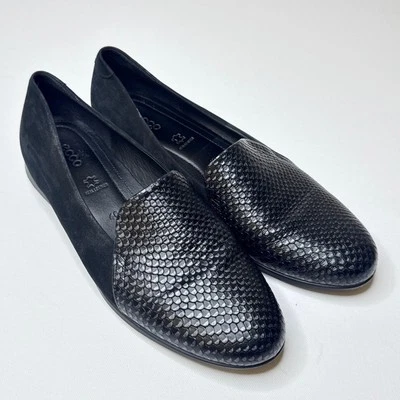 Bailarina ECCO Touch 2.0 para mujer EU 40 US 9 - 9.5 zapatos planos de cuero negro sin cordones Foto 1 de 4