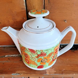 Vintage MCM Teapot Retro 1970's Floral Japan - Picture 1 of 6
