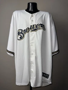 Men’s Majestic Milwaukee Brewers Blank Adult White Gold MLB Baseball Jersey 4XLT - Imagen 1 de 6
