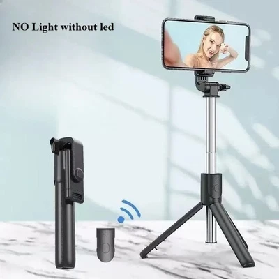 Bluetooth Selfie Stick Tripod with Remote Shutter for iPhone Samsung - No Light - Image 1 of 4