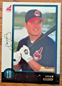 Tarjeta de béisbol Sean Casey Cleveland Indians 1998 Bowman #182 como nueva - Imagen 1 de 2