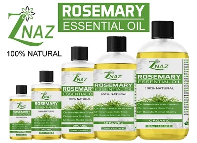 ZNAZ 100% Pure Organic & Natural Rosemary Essential Oil Aromatherapy for Mind & Body
