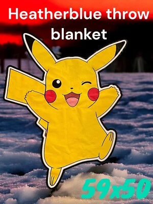 Pokemon Pikachu Fleece Blanket The Northwest Company Blue & Yellow 59x50 - Image 1 of 4
