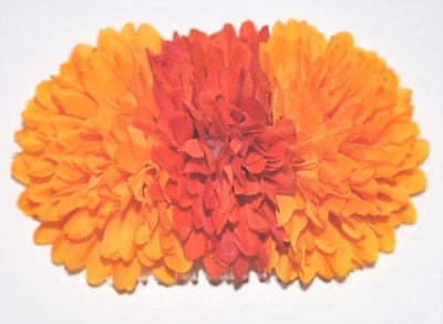 5" Autumn Yellow & Orange Mum Silk Flower HAIR COMB Wedding Bridesmaid - Image 1 of 2