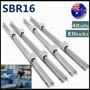 4X SBR16 Linear Rail 300mm-1500mm Fully Supported Shaft Rod+8X SBR16UU Block SET - Picture 1 of 6
