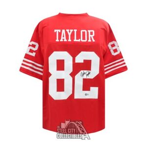 John Taylor Autographed San Francisco Custom Red Football Jersey - BAS(2 Signed)