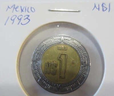 MONEDA DE 1 PESO MÉXICO 1993 bimetálica #3 Foto 1 de 2