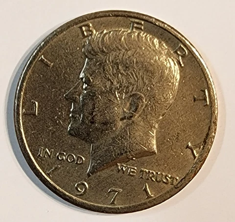 Doubling Error en STATES OF AMERICA Kennedy 50 centavos 1971 moneda con error Cover