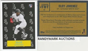 Eloy Jimenez CHICAGO WHITE SOX TOPPS 2019 THROWBACK 1987 WWE TBT 85 SP 573 RC - Picture 1 of 2