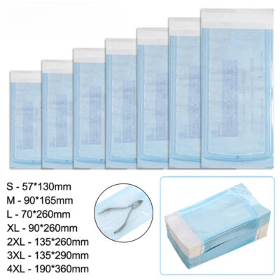 Bolsas de esterilización autosellantes desechables 200 piezas 7 tamaños para herramienta de tatuaje Foto 1 de 4