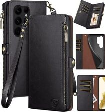 Samsung Galaxy S23 Ultra Case Flip Wallet Cover With S Pen Slot Leather Wallet