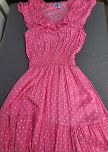 DRAPER JAMES Midikleid Damen S rosa gepunktet Flatterärmel Stufen Taschen - Bild 1 von 12