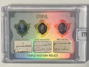 2024 Eternal Cuts Triple History Relic Albert Einstein Da Vinci Tesla 27/50 - Picture 1 of 2