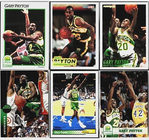 Gary Payton 6 Card Lot 1991-94 Upper Deck, Fleer NBA Seattle Supersonics (NM) - Picture 1 of 14