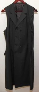 NEW NWT Yohji Yamomoto Ground Y Unisex Long Vest Wool Polyester Size 3 Black - Picture 1 of 7