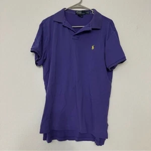 Polo Ralph Lauren Hombre Ajuste Personalizado Púrpura Polo Talla M Preppy Amarillo Poni - Imagen 1 de 4