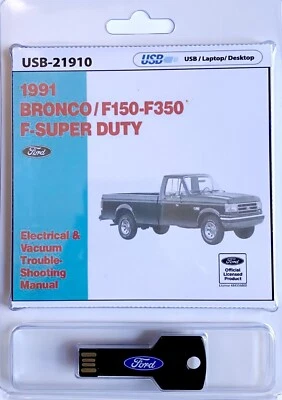 Ford F150 F250 F350 Bronco 1991 eléctrico y aspiradora manual de solución de problemas USB Foto 1 de 4