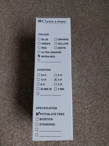 British Army Cyalume Chemlight Glow Sticks Infra red 3 Hours Exp 06/26 Box of 10 - Picture 1 of 4