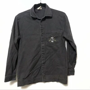 Bench Men's Small grey button up military style embroidered - Picture 1 of 4