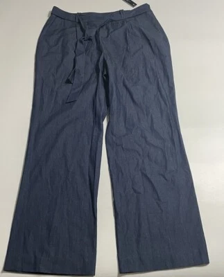 Tahari Arthur Levine Womens 14 Boho Chic Pants Denim Look 36x32 NWT $89 - Image 1 of 4