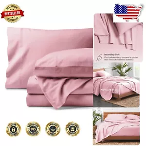 Luxurious Organic Cotton Flannel Sheet Set - Twin XL, Light Pink, 3-Piece - Picture 1 of 10