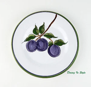 8-3/4" Salad Plate, SUPERB Condition! Fortebraccio Ceramiche, Plums, Italy - Picture 1 of 3