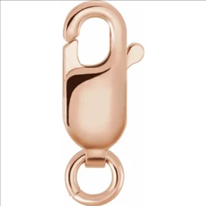 13.5mm Standard Weight 14k Rose Gold Lobster Chain Bracelet Clasp with Jump Ring - Picture 1 of 2
