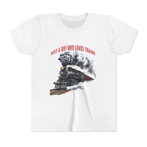Vintage Train Youth Tee, Kids Train Shirt, Boys Girls T-Shirt, Steam [...] - Picture 1 of 24